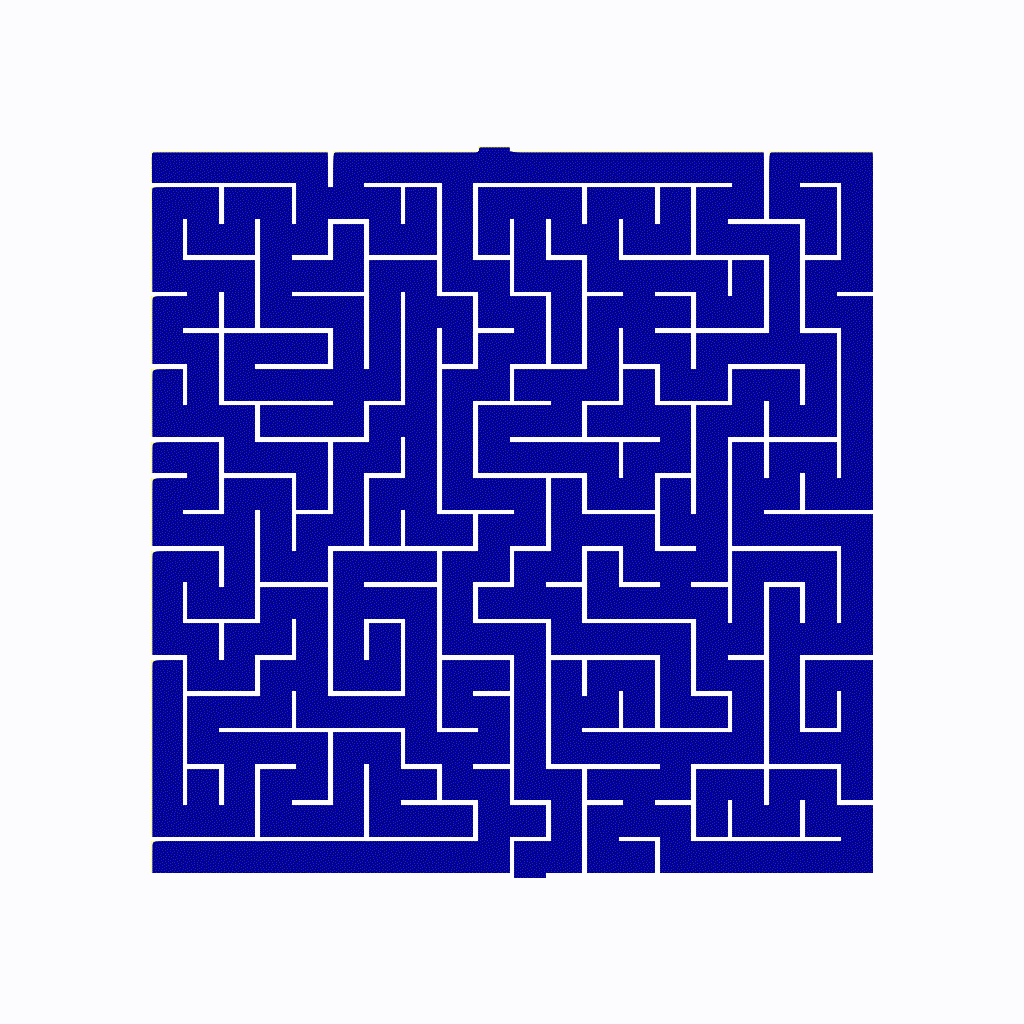 Maze solved as a transient Laplace problem with FeenoX
